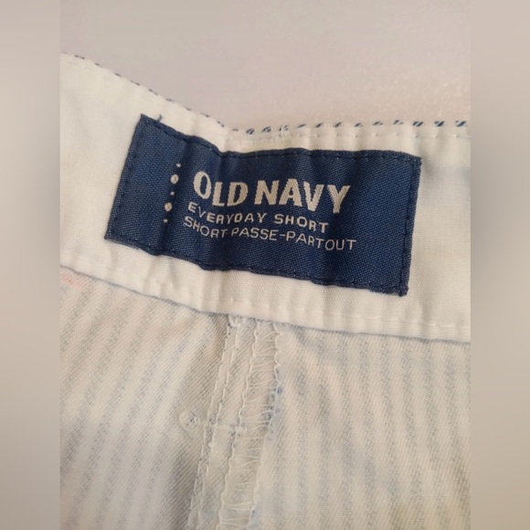 Old Navy Floral Everyday Shorts Blue Stripe Size 10 - Picture 8 of 9
